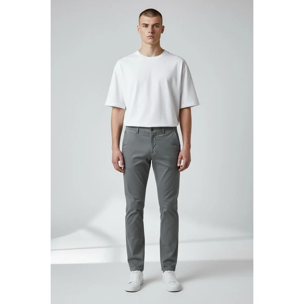 BOSS Chino Pants Mens 31x34 Grey Slim‎ Fit Schino-Slim D Stretch Cotton EUC